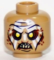 Minifigure, Head LotR Hunter Orc Pattern