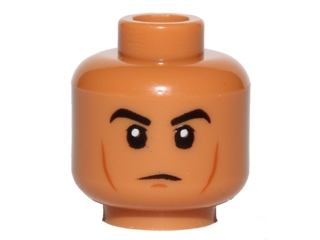 Minifigure, Head Black Eyebrows, Cheek Lines, Chin Dimple, White Pupils Pattern