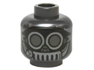 Minifigure, Head Alien with Black Mask, Silver Goggles, and Mouth Grate Pattern