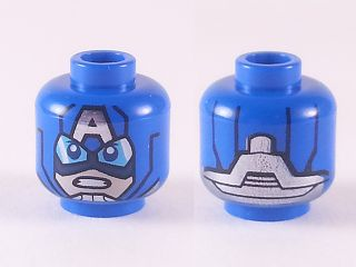 Minifigure, Head Goggles and Letter A on Forehead Pattern (Captain America)