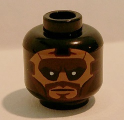 Minifigure, Head Balaclava with Face Hole, Nougat Face with Brown Beard, Black Eyes with Pupils Pattern (Foot Soldier)