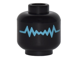 Minifigure, Head without Face with Medium Azure Zigzag Line Pattern