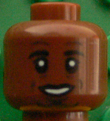 Minifigure, Head Black Eyebrows, Goatee, White Pupils, Laugh Lines, Open Smile with Teeth Pattern (Jérôme (Jerome) Boateng)