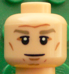 Minifigure, Head Dark Tan Eyebrows, White Pupils, Forehead and Cheek Lines, Chin Dimple Pattern (Bastian Schweinsteiger)