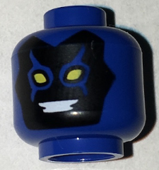 Minifigure, Head Alien Mask Black with Yellow Eyes and White Teeth Pattern (Blue Beetle)