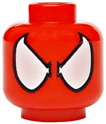 Minifigure, Head Alien with Spider-Man Large White Eyes with Black Borders Pattern