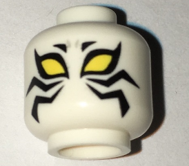 Minifigure, Head Alien with Large Yellow Eyes and Black Zigzag Stripes on Cheeks Pattern