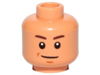 Minifigure, Head Brown Eyebrows, Chin Dimple, Smile Pattern (SW Zander)