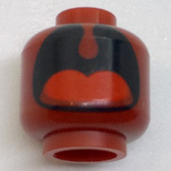 Minifigure, Head without Face with Large Black Open Mouth, Uvula, and Red Tongue Pattern