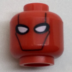 Minifigure, Head Mask with Black Contour Lines and White Eye Holes Pattern (Red Hood)