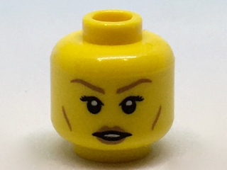 Minifigure, Head Female Medium Nougat Eyebrows, Cheek Lines and Lips Pattern
