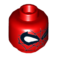 Minifigure, Head Alien with Spider-Man Black Webbing and Left Eye Wink Pattern