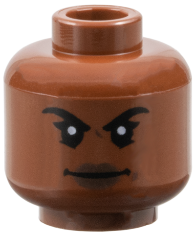 Minifigure, Head Female Black Eyebrows, Dark Brown Lips, Neutral Expression Pattern