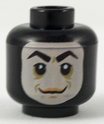 Minifigure, Head Balaclava with Face Hole, Thick Arched Eyebrows and Smirk Pattern (Screenslaver)