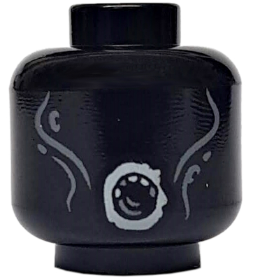 Minifigure, Head Alien Dementor with Light Bluish Gray Cheek Lines and Round Mouth Pattern