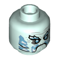 Minifigure, Head Medium Azure Ice Beard, Eyebrows and Gills Pattern