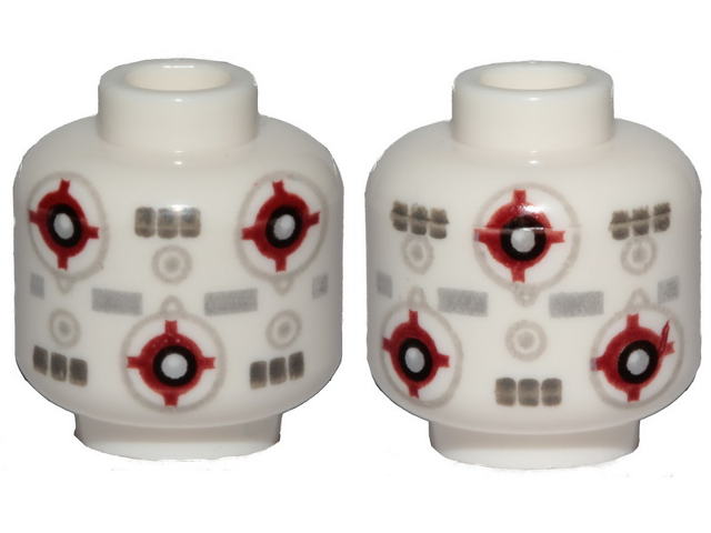 Minifigure, Head without Face with SW Marksman-H Training Remote Droid Pattern