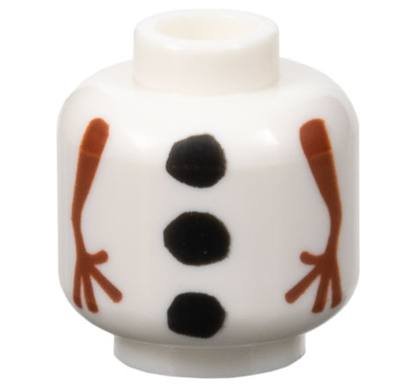 Minifigure, Head without Face with Snowman Reddish Brown Stick Arms and Black Coal Buttons Pattern (Frozen Olaf Body)