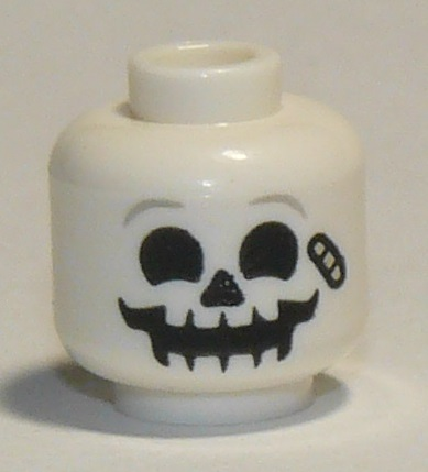 Minifigure, Head Skull Light Bluish Gray Eyebrows and Bandage Pattern