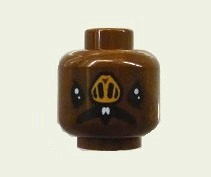 Minifigure, Head Alien with SW Kabe, White Fangs, Nose with 4 Nostrils, Open Mouth Pattern