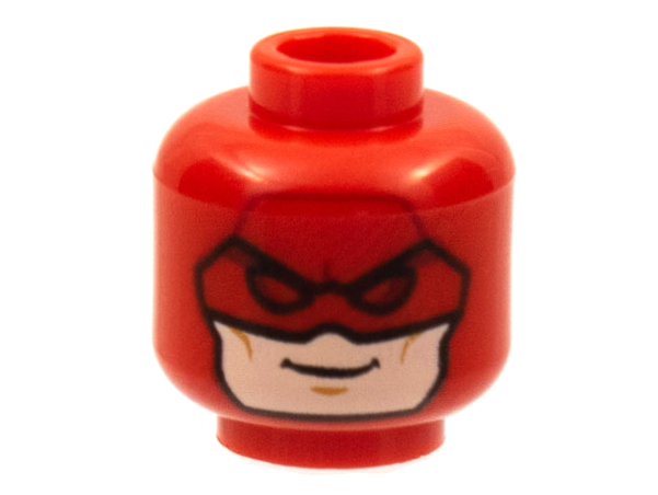 Minifigure, Head Balaclava, Red Eyes, Light Nougat Lower Face Pattern