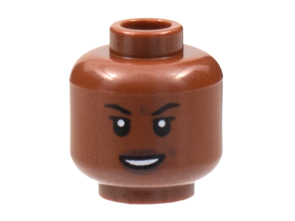 Minifigure, Head Female Black Eyebrows, Open Smile and White Teeth Pattern