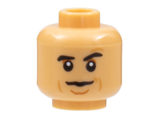 Minifigure, Head Black Eyebrows, Dark Orange Eye Shadow and Chin Dimple, Nougat Cheek Lines, Neutral Pattern