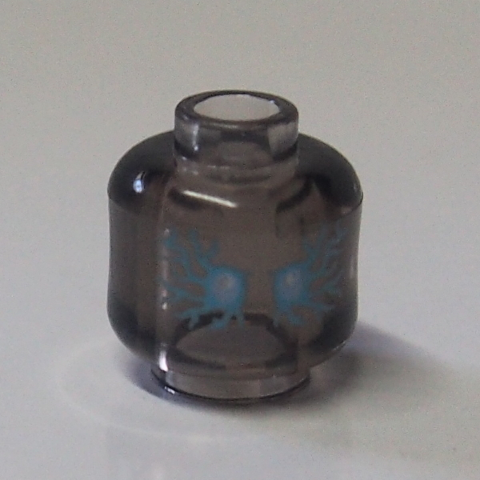 Minifigure, Head Alien Ghost with Medium Azure and White Energy and Eyes Pattern