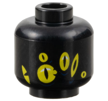 Minifigure, Head Alien Six Yellow Eyes with Slit Pupils Pattern