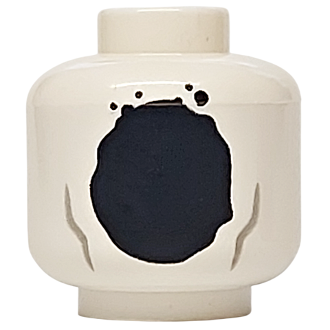 Minifigure, Head Large Black Spot, Dots and Dark Bluish Gray Cheek Lines Pattern