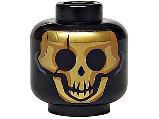 Minifigure, Head Alien Gold Skull with Medium Nougat Highlights Pattern