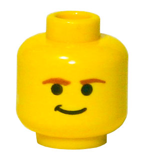 Minifigure, Head Male Smirk and Brown Eyebrows Pattern (SW Han Solo)