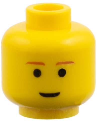 Minifigure, Head Male Brown Eyebrows, Slight Smile Pattern (SW Ep.2 Anakin)