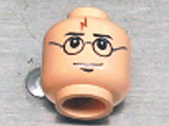 Minifigure, Head Glasses with Lightning Bolt on Forehead, Eyebrows Above Glasses Pattern (HP Harry)