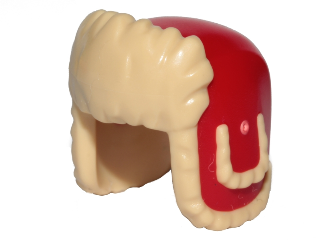 Minifigure, Headgear Ushanka Hat with Molded Tan Fur Lining Pattern