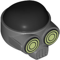 Minifigure, Headgear Face Mask with Hypnotic Eyes and Voder with Smooth Black Top Pattern