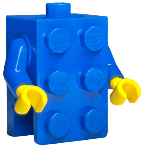 Torso, 2 x 3 Brick Costume / Blue Arms / Yellow Hands