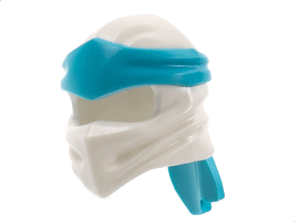 Minifigure, Headgear Ninjago Wrap Type 4 with Molded Medium Azure Headband  Pattern