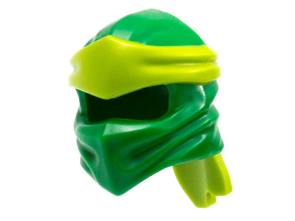 Minifigure, Headgear Ninjago Wrap Type 4 with Molded Lime Headband  Pattern