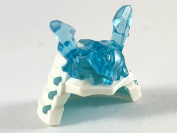 Minifigure, Headgear Helmet Ninja (Ninjago Samurai) with Molded Trans-Light Blue Crystal Horns Pattern