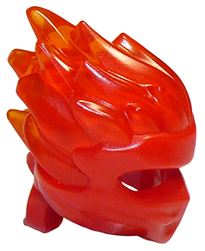 Minifigure, Headgear Ninjago Wrap Type 5 with Molded Trans-Orange Flames Pattern