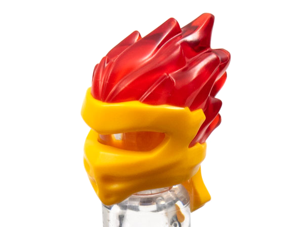 Minifigure, Headgear Ninjago Wrap Type 5 with Molded Trans-Red Flames Pattern