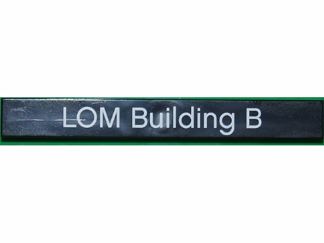 Tile 1 x 8 with 'LOM Building B' Pattern