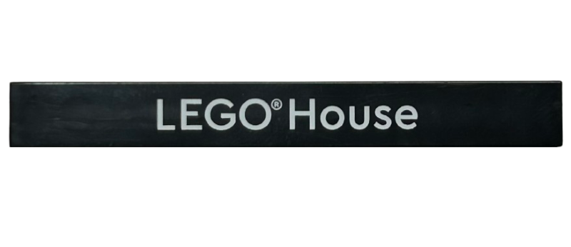 Tile 1 x 8 with White 'LEGO House', Bold Font Pattern