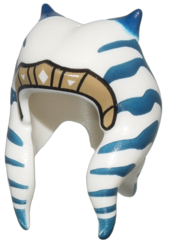 Minifigure, Headgear Headdress SW Togruta Montrals Medium with Dark Blue Stripes, Dark Tan Headband Pattern
