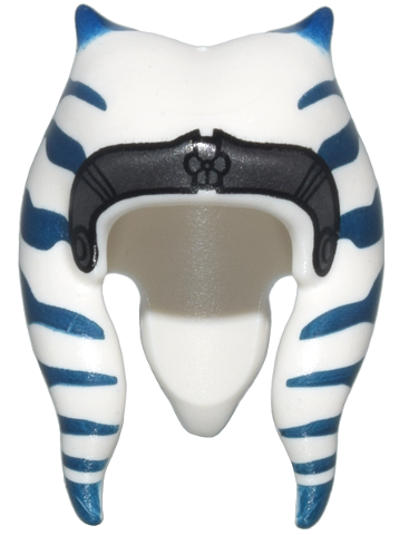 Minifigure, Headgear Headdress SW Togruta Montrals Medium with Dark Blue Stripes, Dark Silver Headband Pattern