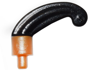 Minifigure, Plume Feather Small with Black Tip Pattern