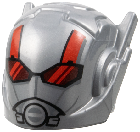 Minifigure, Headgear Helmet with Ear Antennas with Dark Red Goggles, Red Stripes and Breathing Mask Pattern