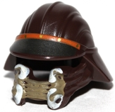 Minifigure, Headgear Helmet SW Skiff Guard with Dark Silver and Dark Orange Visor, Dark Tan Face Covering, and White Tusks Pattern