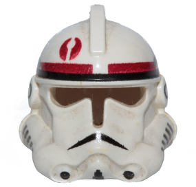 Minifigure, Headgear Helmet SW Clone Trooper Ep.3 with Dark Red Mark Pattern